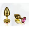 Пробка анальная со стразом в коробке, золото,d 27 мм-2 Пробка анальная со стразом в коробке, золото,d 27 мм-2