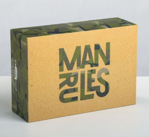 Коробка складная MAN RULES 16х23х7,5 см., арт. 3924794