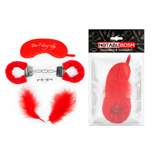 Набор BDSM (наручники, маска, перо) цвет красный арт. NTB-80333