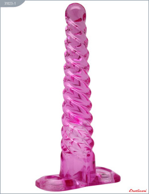 Анальный конус, розовый, спираль, 160 мм