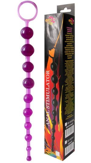 Анальная цепочка "Anal stimulator" цвет фиолетовый, длина 260 мм, арт. EE-10120-5