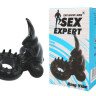 Кольцо эрекционное  Sex Expert с вибрацией, D 17 мм, цвет чёрный SEM-55118