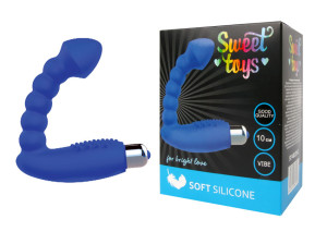 Вибромассажер "Swett Toys" L 100мм, D 19x30мм, цвет синий, арт.ST-40139-2