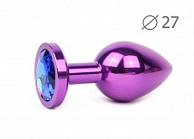 Втулка анальная VIOLET PLUG SMALL, L 70 мм D 27 мм, вес 60г, цвет кристалла синий, арт. VS-13