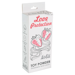 Пудра для игрушек ароматизированная "Love Protection" - Клубника со сливками, 30гр