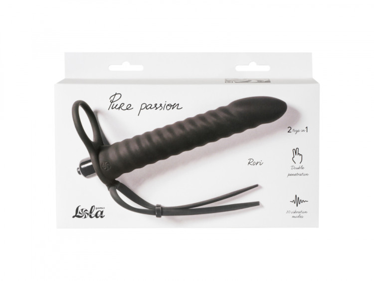 Вибронасадка для Двойного Проникновения Pure Passion Rori Black 1205-01lola1