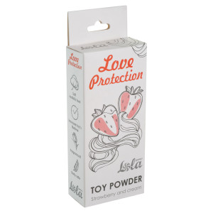 Пудра для игрушек ароматизированная "Love Protection" - Клубника со сливками, 15гр