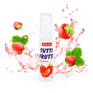 Гель "Tutti Frutti" серия "OraLove", со вкусом и ароматом земляники, для орального секса, 30мл