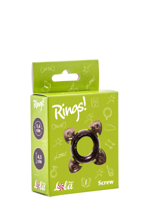 Кольцо эрекционное Rings Screw black 0112-41Lola1