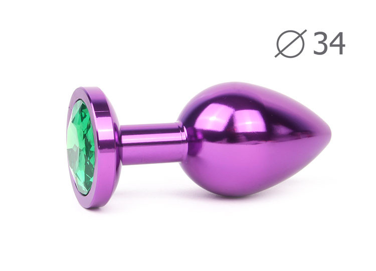 Втулка анальная VIOLET PLUG MEDIUM L 82 мм D 34 мм, вес 100г, цвет кристалла зелёный, арт. VM-07