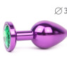 Втулка анальная VIOLET PLUG MEDIUM L 82 мм D 34 мм, вес 100г, цвет кристалла зелёный, арт. VM-07