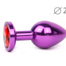 Втулка анальная VIOLET PLUG SMALL L 70 мм D 27 мм, вес 60г, цвет кристалла красный, арт. VS-16