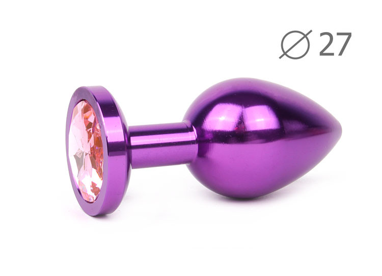 Втулка анальная VIOLET PLUG SMALL L 70 мм D 27 мм, вес 60г, цвет кристалла розовый, арт. VS-02