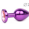 Втулка анальная VIOLET PLUG SMALL L 70 мм D 27 мм, вес 60г, цвет кристалла розовый, арт. VS-02