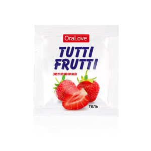 Гель "Tutti Frutti" серия "OraLove", со вкусом и ароматом земляники, для орального секса, 4 г.