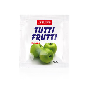 Гель "Tutti Frutti" серия "OraLove", со вкусом и ароматом яблока, для орального секса, 4 г.