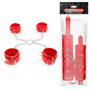 Фиксаторы (наручники + оковы) цвет красный арт. NTB-80582