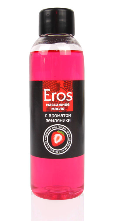 Массажное масло Eros с ароматом земляники 75 мл.