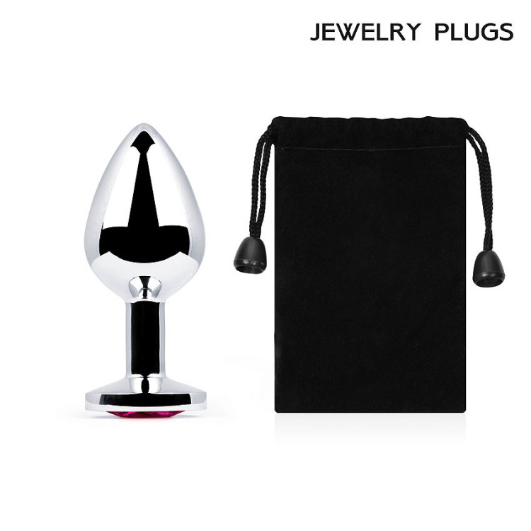 Втулка анальная SILVER PLUG MEDIUM L 82 мм, D 34 мм, вес 90г, цвет кристалла рубиновый, арт. SM-142